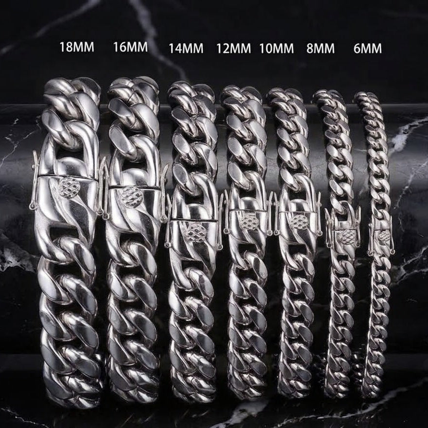 Cuban Miami Link Box Clasp Bracelet