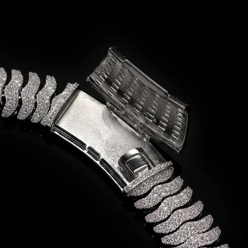 21mm Iced out Millipede Miami Cuban Link 8 Inch Bracelet