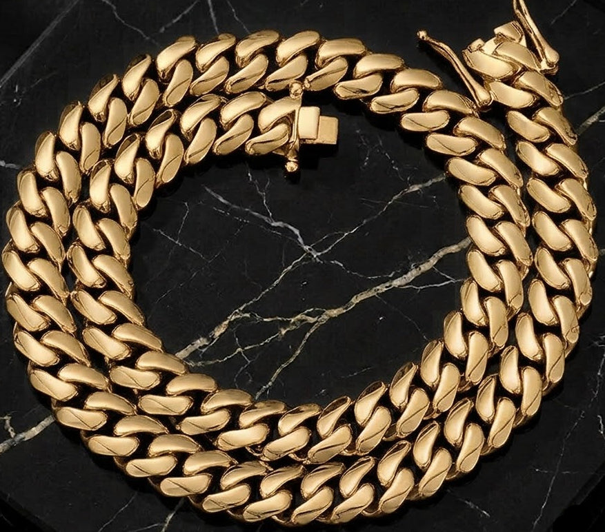 Cuban Miami Link Box Clasp Chain