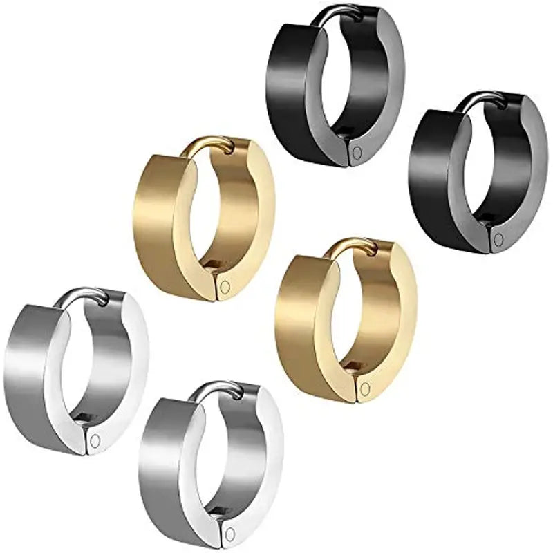 Stainless Steel Squared Hoop Earrings