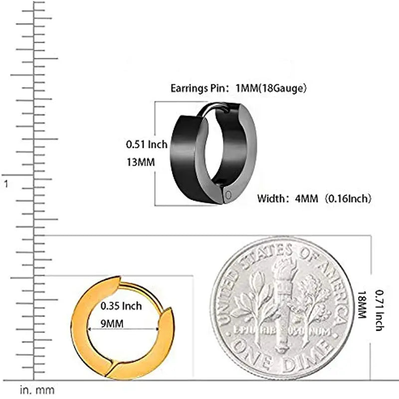 Stainless Steel Squared Hoop Earrings