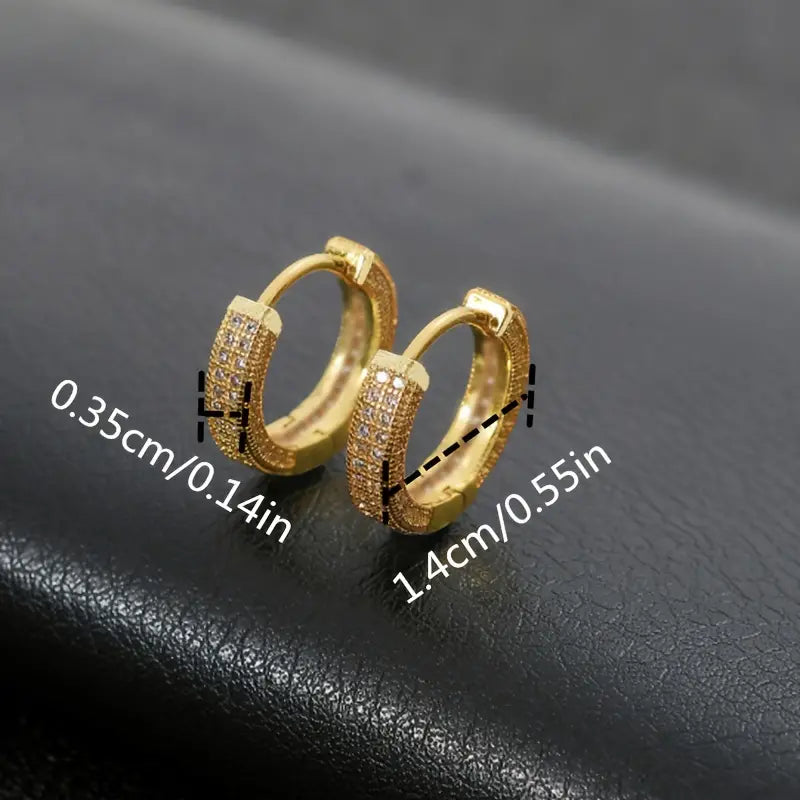 Stainless Steel Iced Out Hoop Earrings
