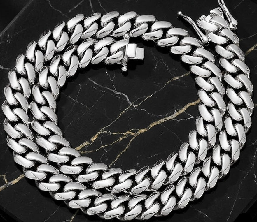 Cuban Miami Link Box Clasp Chain