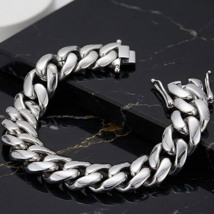 Cuban Miami Link Box Clasp Bracelet