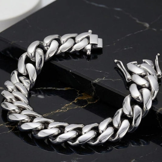 Cuban Miami Link Box Clasp Bracelet