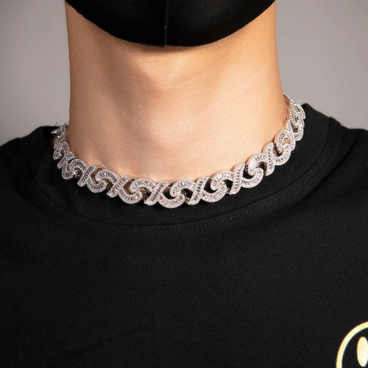 15mm Infinity Cuban Baguette Iced Out Chain