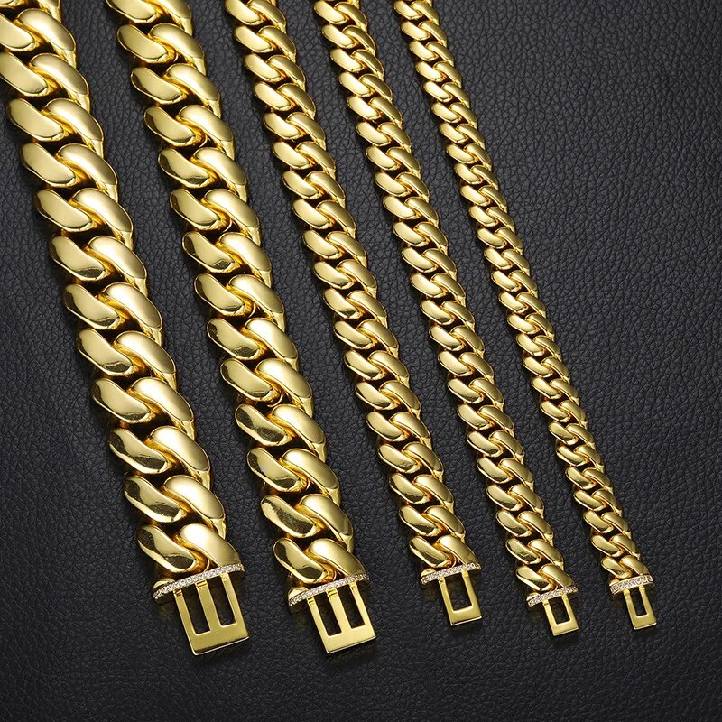 12-20mm wide Round Cuban Miami Link Chain