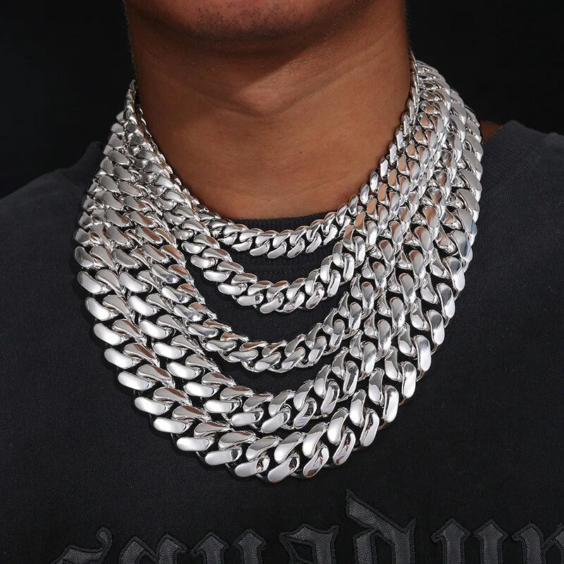 12-20mm wide Round Cuban Miami Link Chain