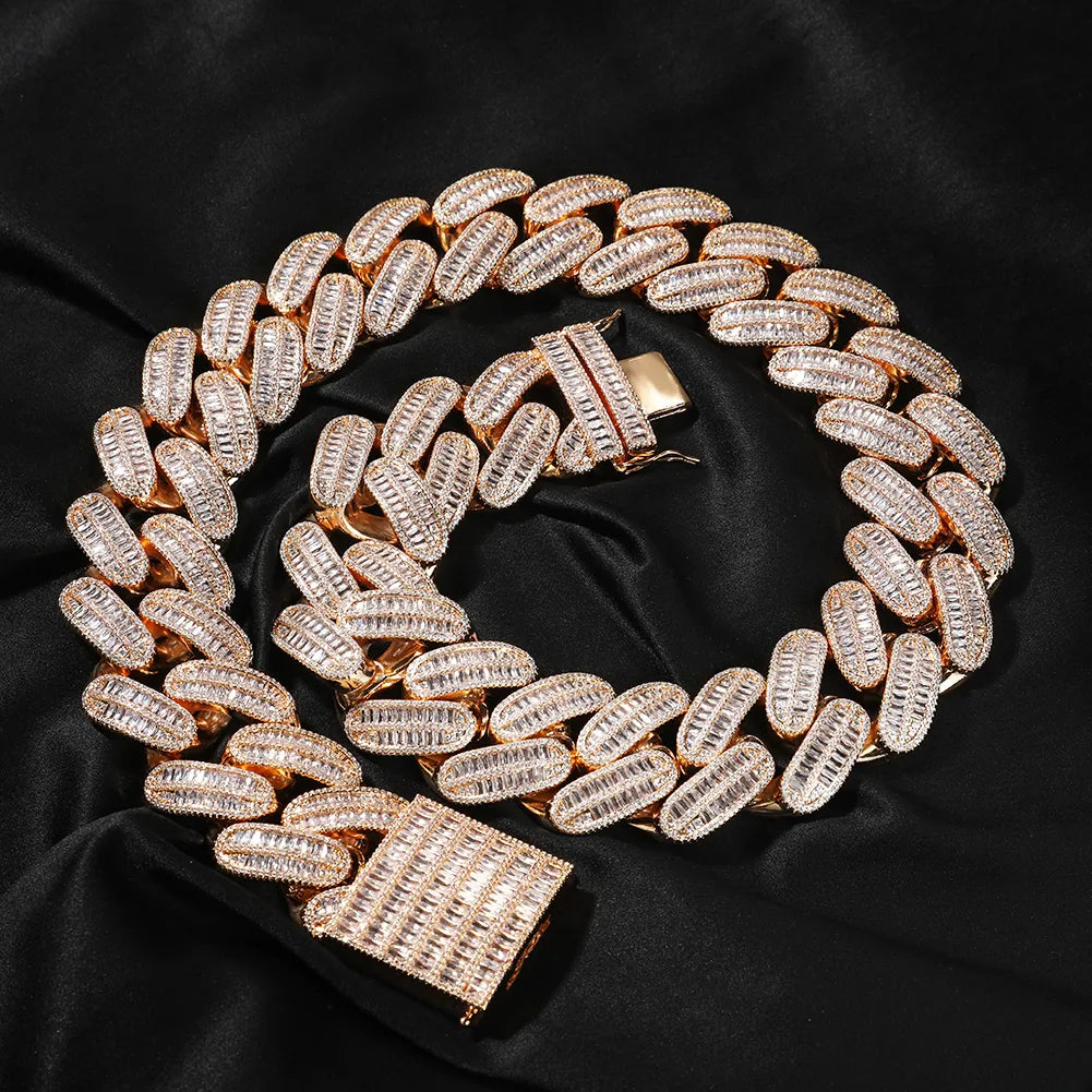 40mm Big Heavy Miami Cuban Chain Necklace Iced Out Cubic Zirconia High Quality