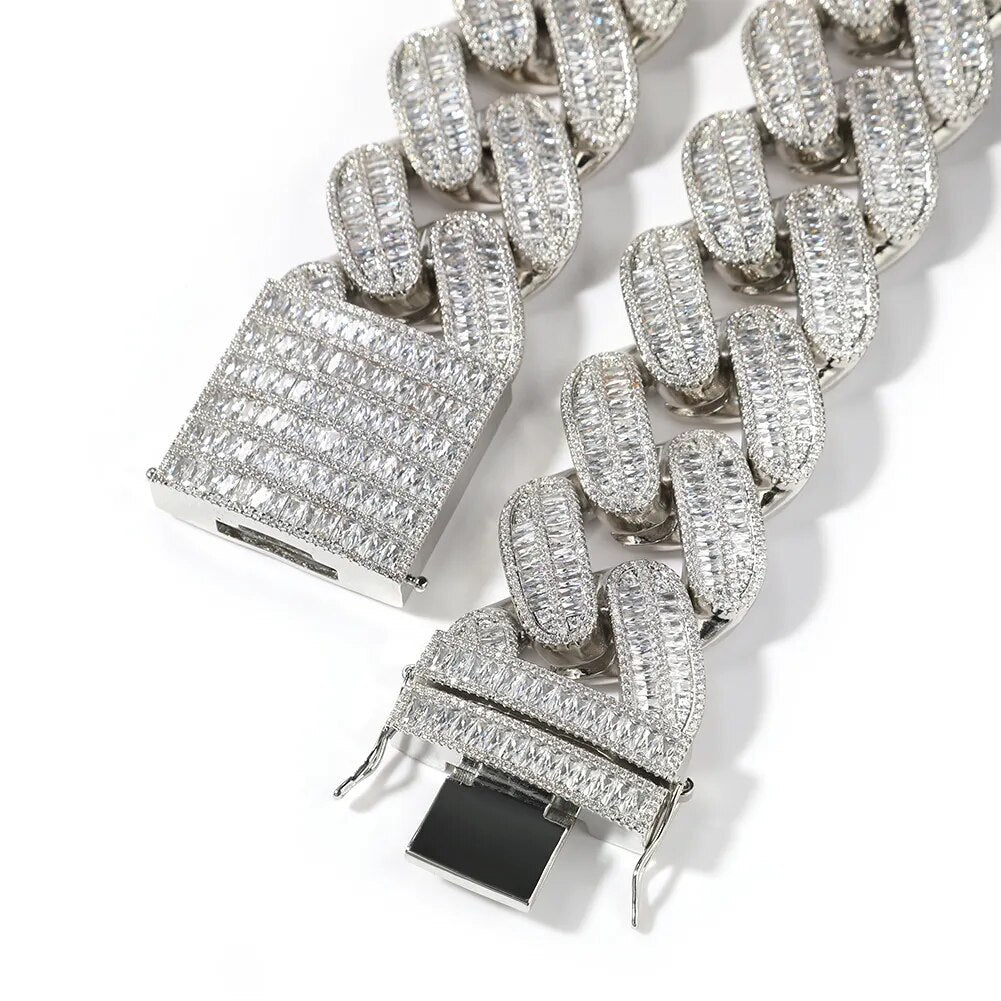 40mm Big Heavy Miami Cuban Chain Necklace Iced Out Cubic Zirconia High Quality