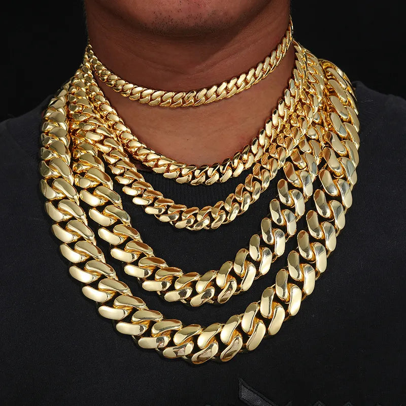 12-20mm wide Round Cuban Miami Link Chain