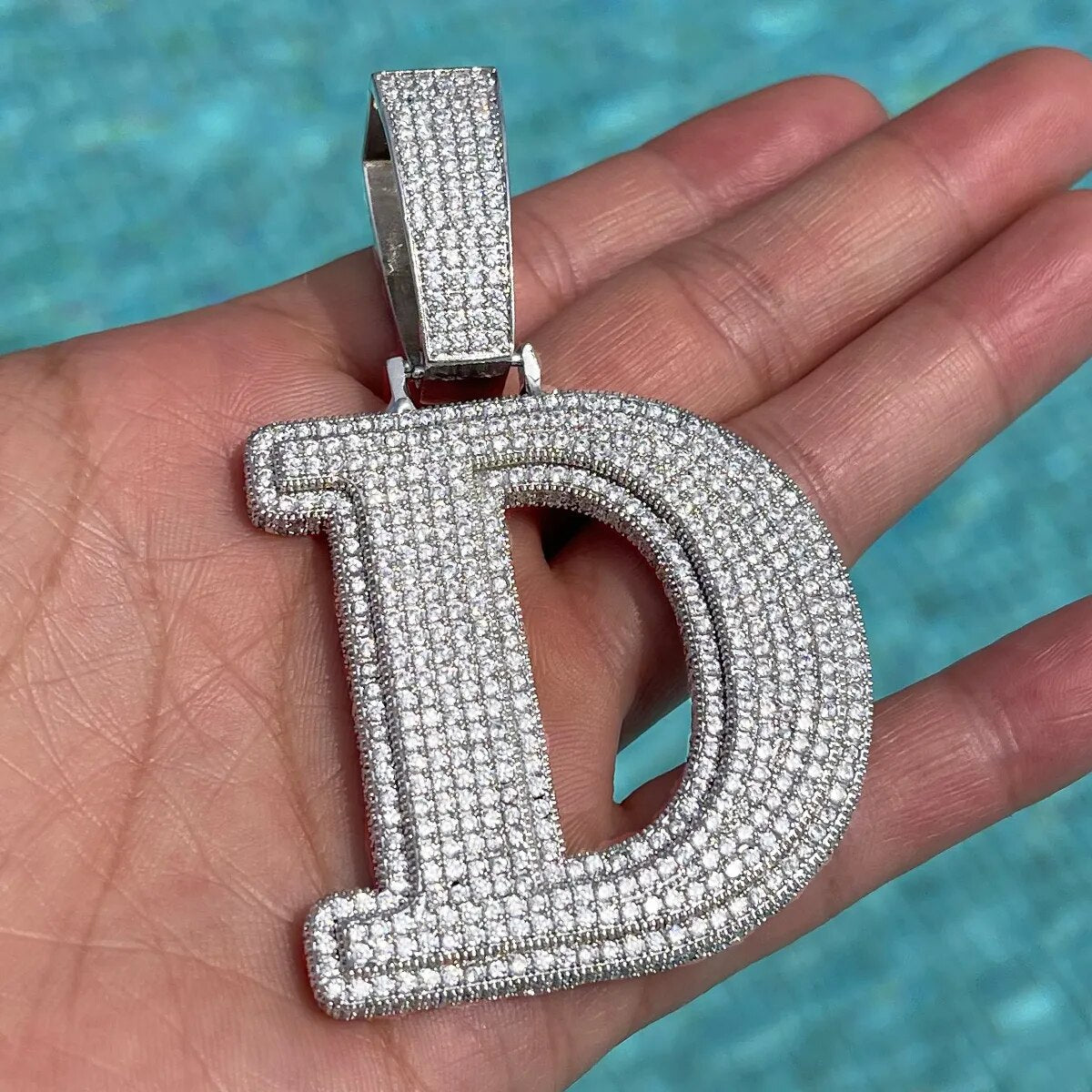 Double Layer Block Initials Pendant