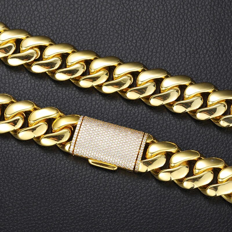 12-20mm wide Round Cuban Miami Link Chain