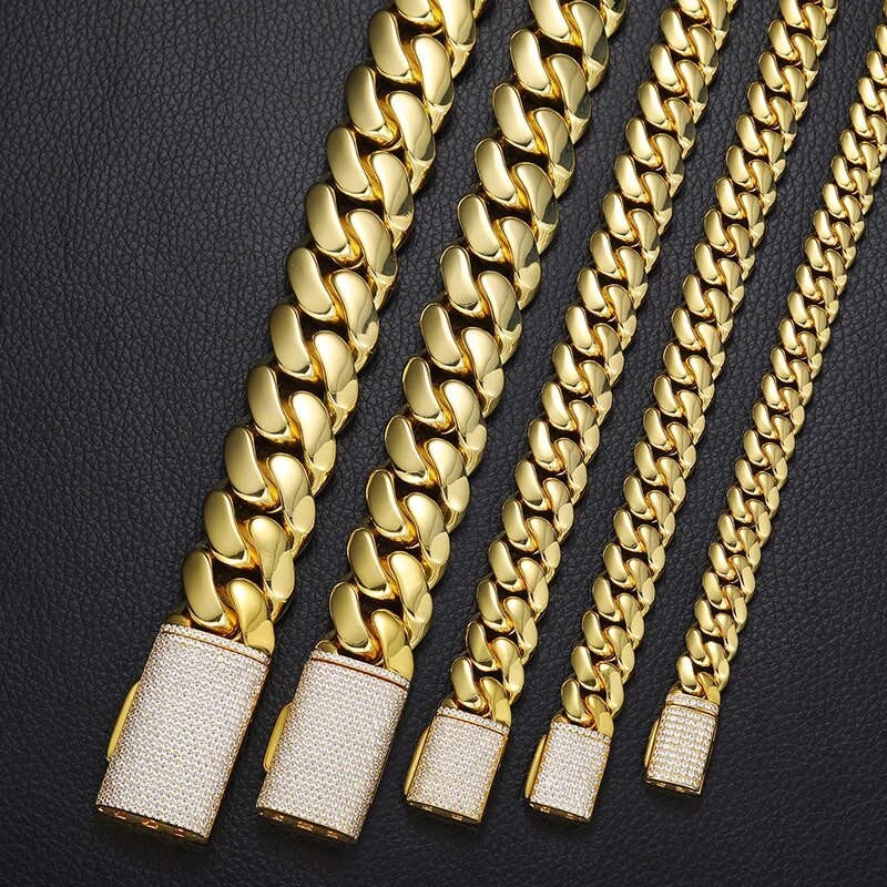 12-20mm wide Round Cuban Miami Link Chain