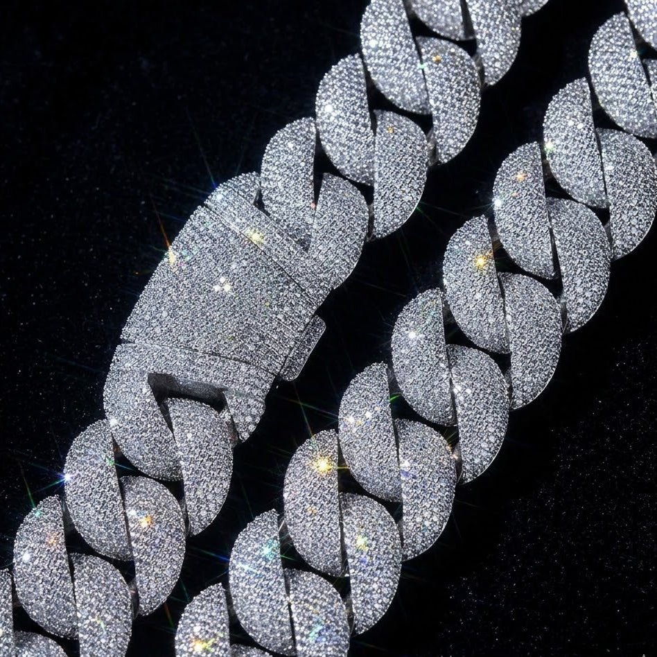 24mm Iced Out Heavy Bubble Miami Cuban Chain Bracelet