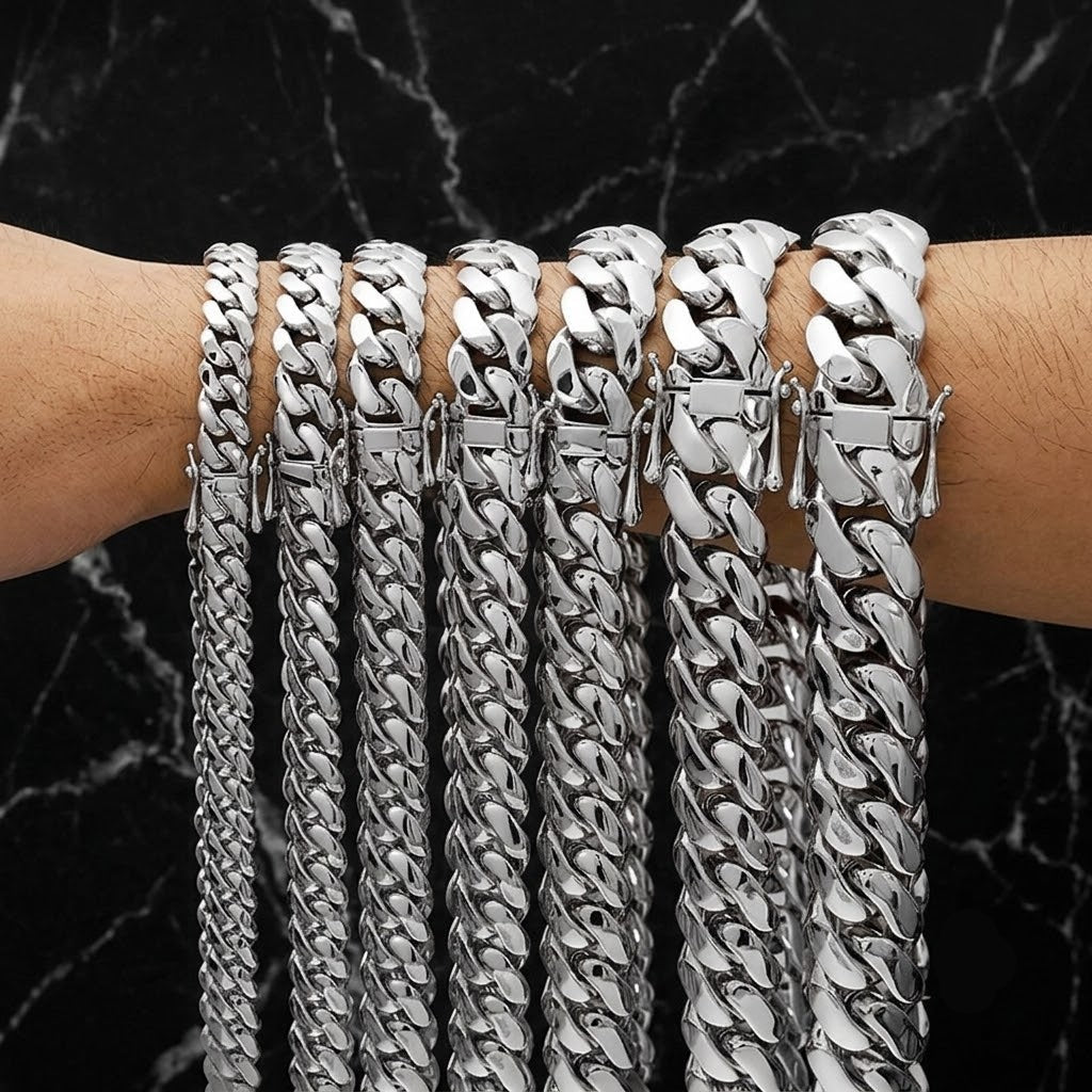 Cuban Miami Link Box Clasp Chain