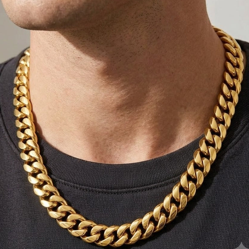 Cuban Miami Link Box Clasp Chain